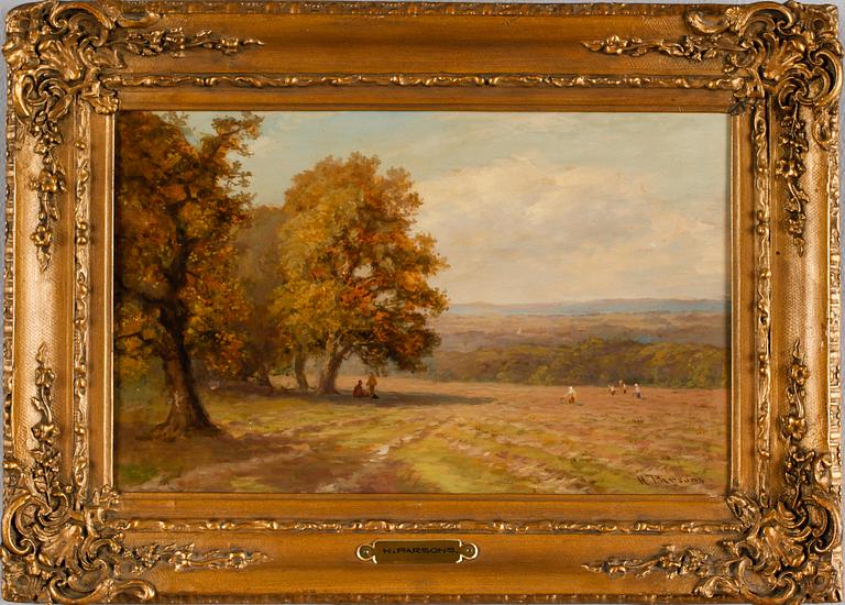 H PARSONS, olja på pannå, England, omkring år 1900.