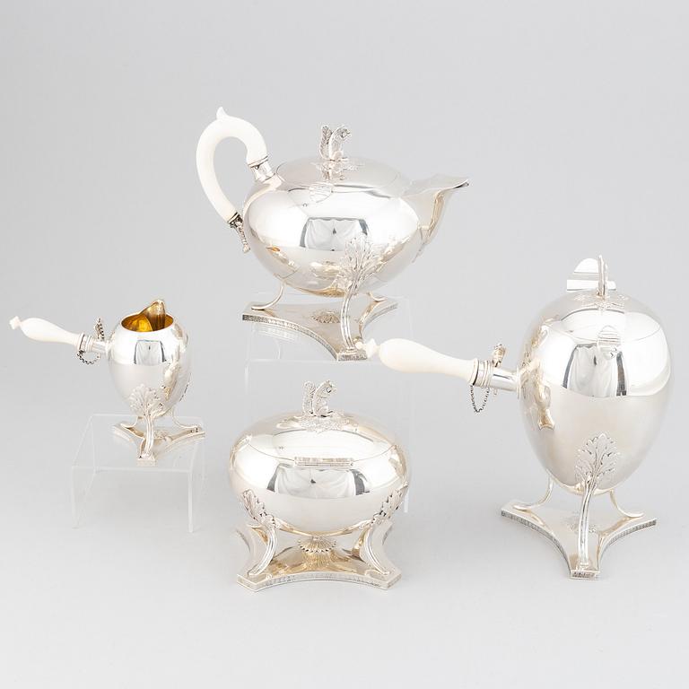 A Swedish Empire-style silver coffee- and tea-set, mark of CG Hallberg, Stockholm 1912-1914.