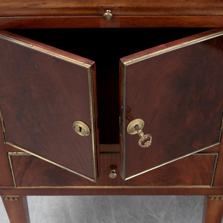 A pair of late Gustavian style bedside cabinets, second half of the 19th century.