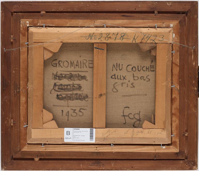 Marcel Gromaire, "NU COUCHÉ aux bas gris".