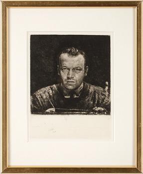 Axel Fridell · AXEL FRIDELL, etsning, signerad och daterad 1928 i plåten.