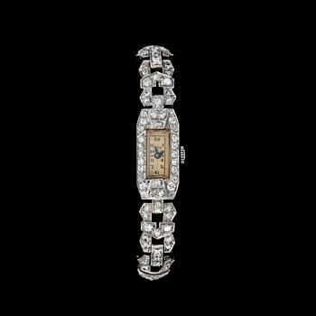 1091. An Art Deco diamond ladie's wrist watch, tot. app. 3 cts, c. 1925.