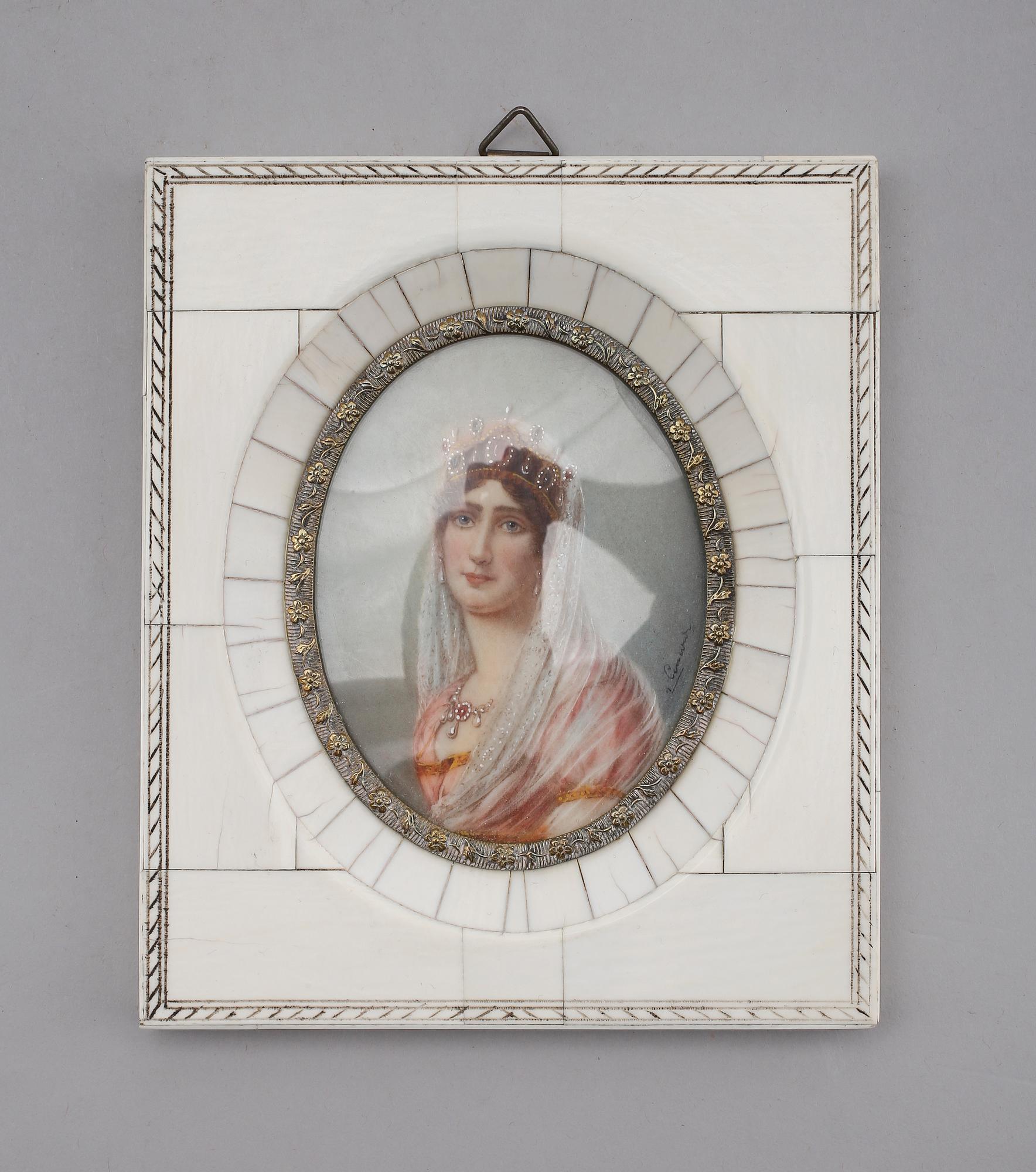MINIATYR, gouache, otydligt signerad, 1900-talets första hälft.
