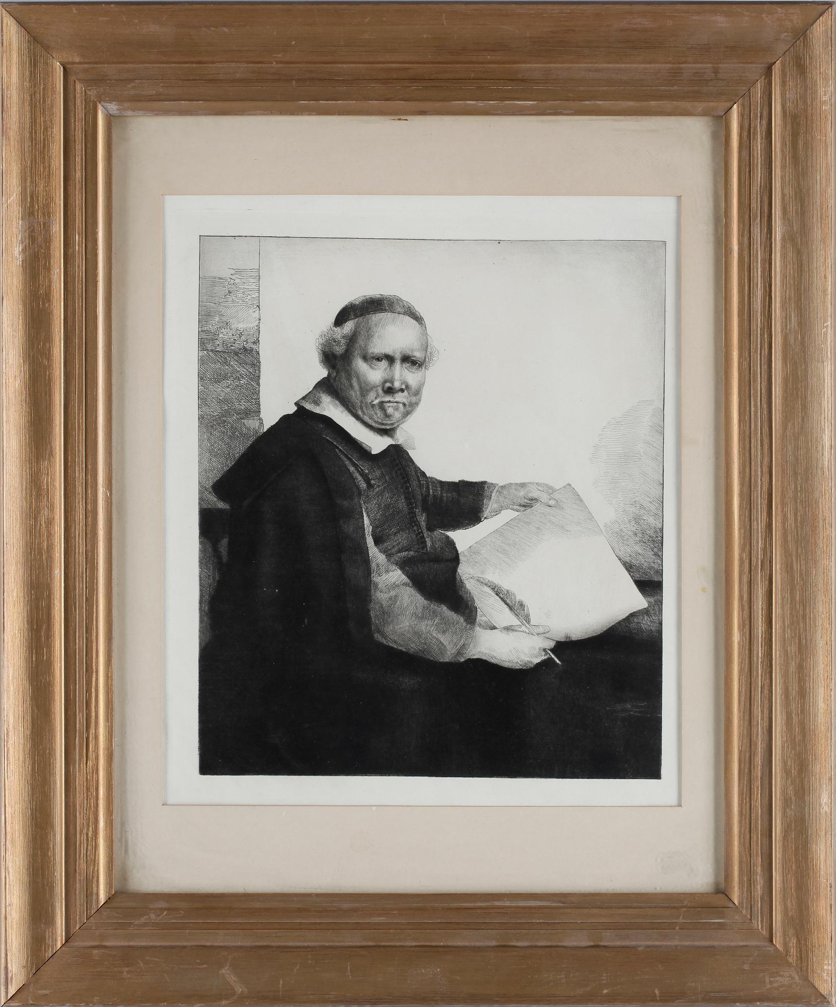 REMBRANDT, efter, etsning, sent avdrag.