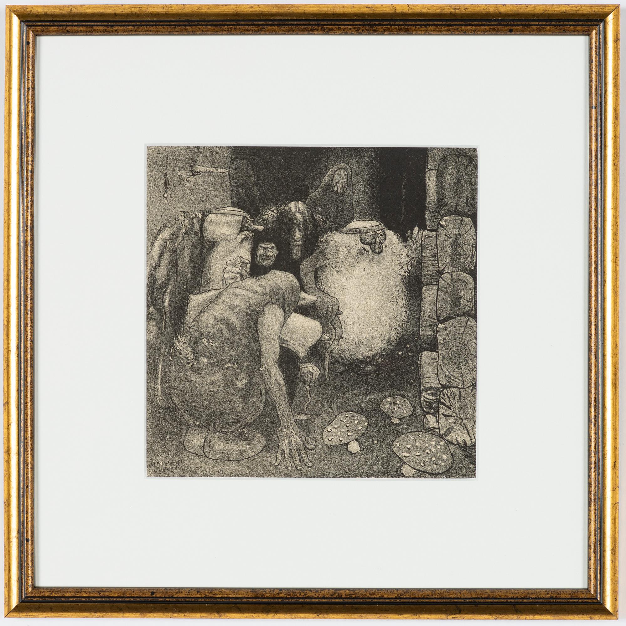 John Bauer, "Det var trollfolkets utskickade, som kommo för att rådgöra med trollkärringen".