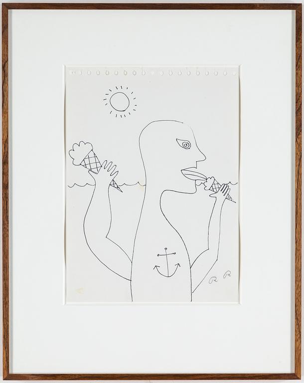 ROGER RISBERG, indian ink on paper, 1999, signed RR.
