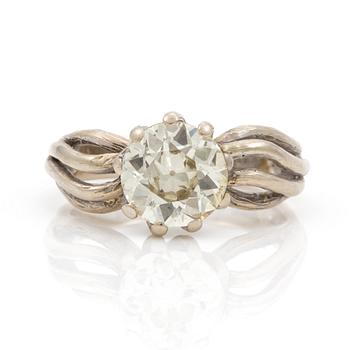 A 1,94 ct brilliant cut diamond ring by W.A Bolin. Weight according to engraving.