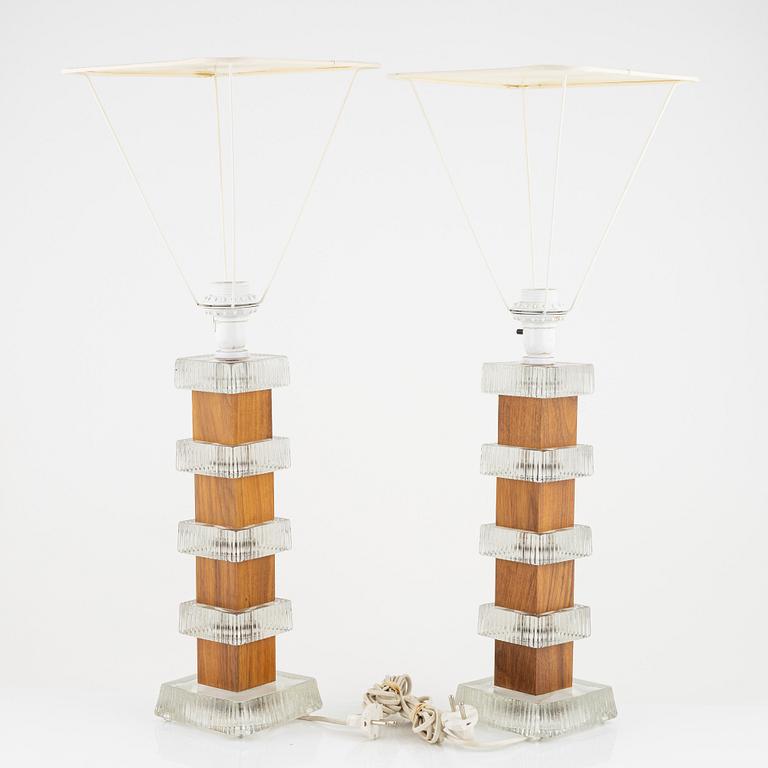 A pair of table lights, 1960's/70's.