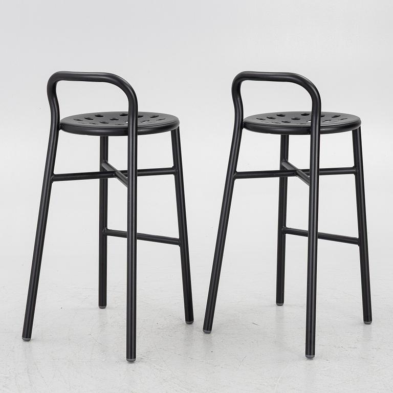 Jasper Morrison, Bar stools, a pair, “Pipe”, Magis, Italy, contemporary.