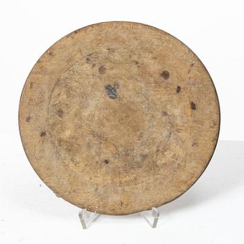 Wooden plates and wooden dishes, 7 pcs, folk art, 19th century.