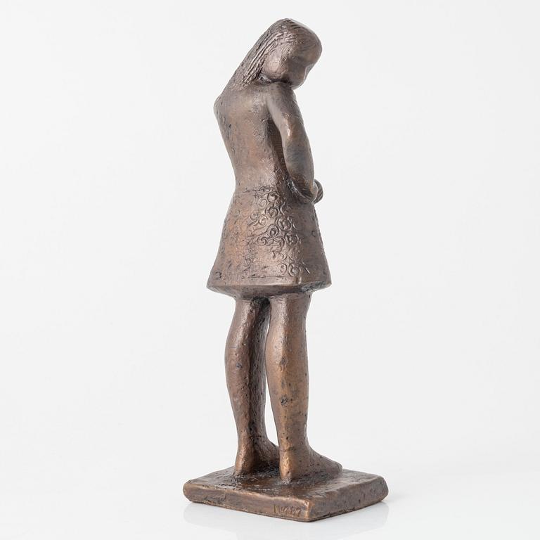 Lisa Larson, skulptur "Tonårsflickan", brons, Scandia Present, ca 1978, No 187.