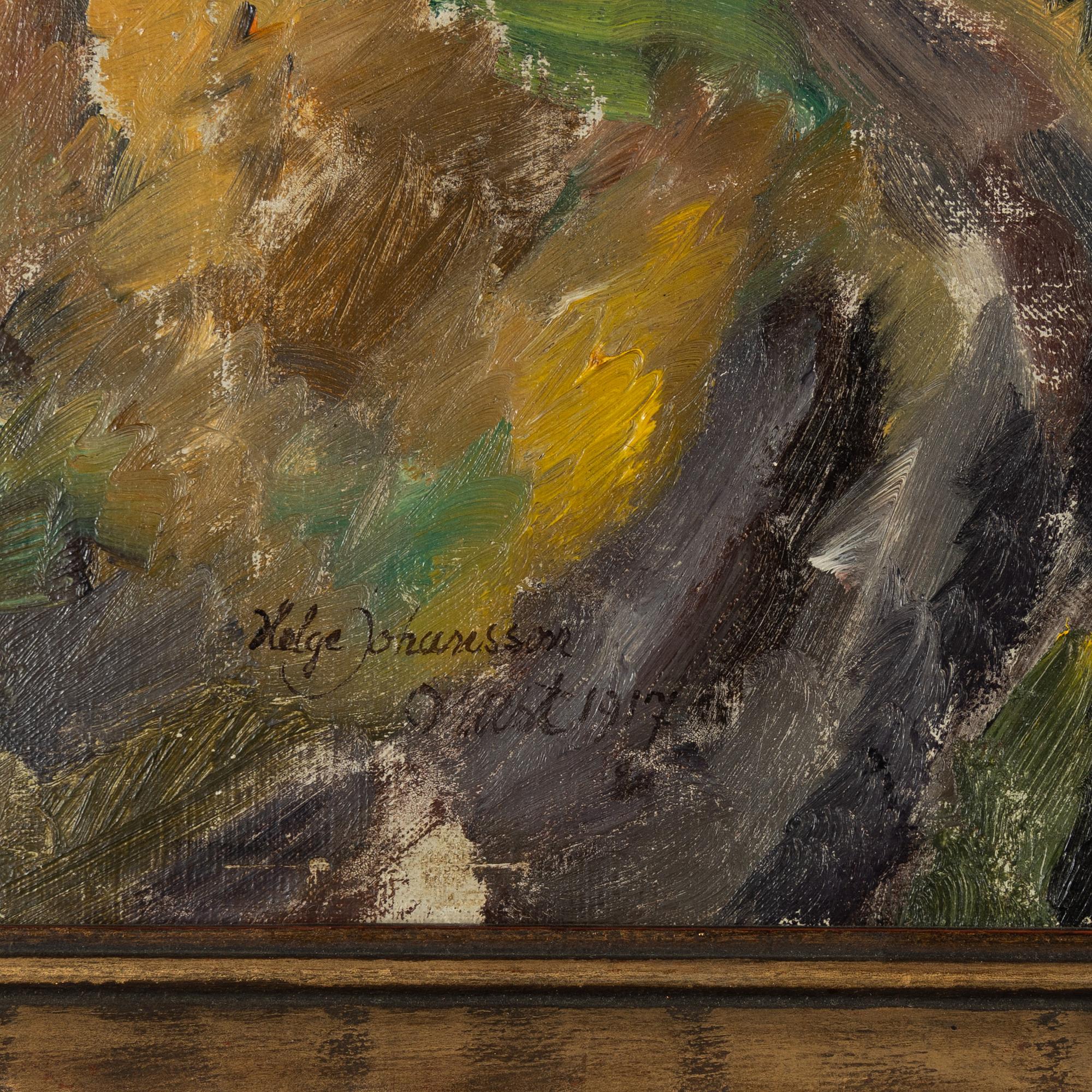 Helge Johansson, oil on canvas, signed and dated Orust 1917.