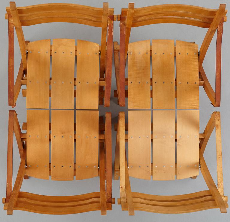 HANS J WEGNER, 4 folding chairs, model "PP 90", for P.P møbler, Denmark 1970's.