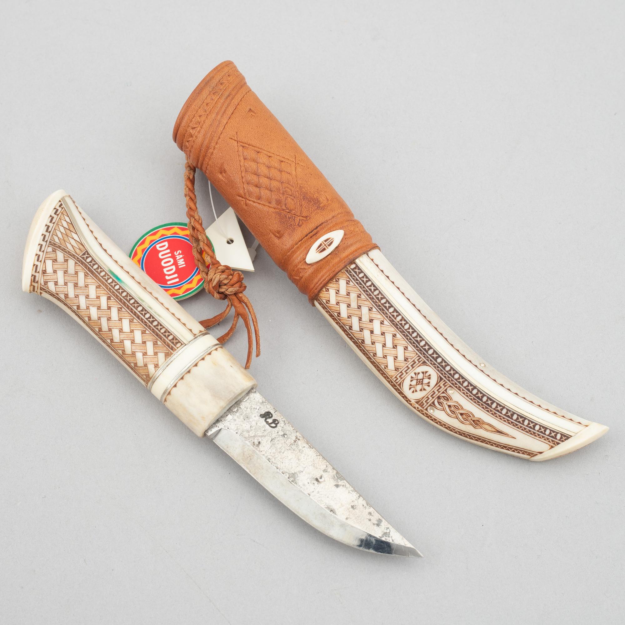 Olle Lundmark, a reindeer antler knife, signed.