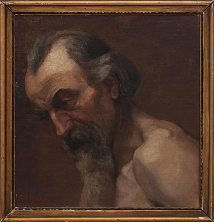 OKÄND KONSTNÄR; olja på duk, signerad R.A Brorson. Omkring 1900.