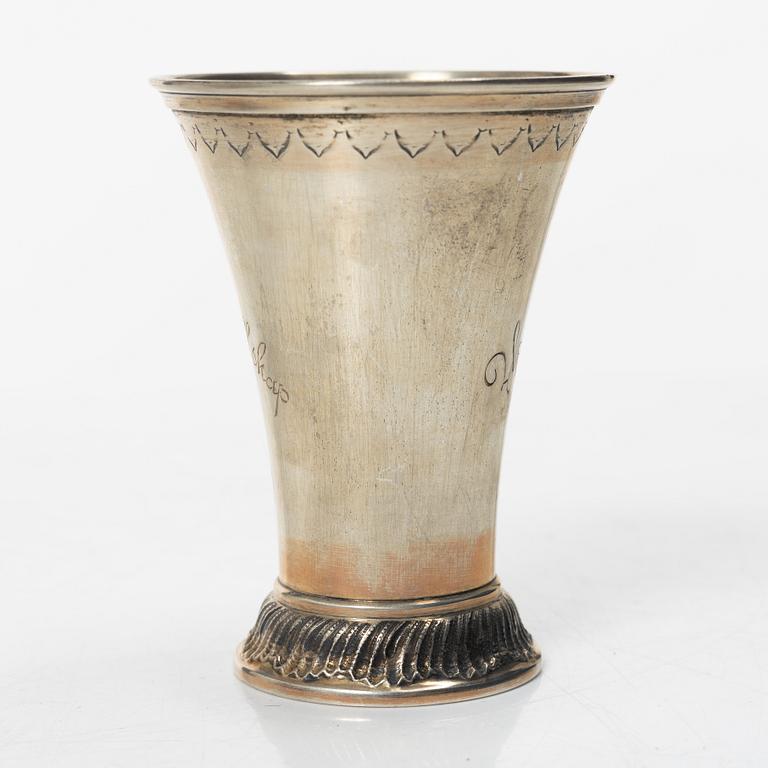 Bägare, 10 st, silver, KG Markström, Uppsala 1912-1924.