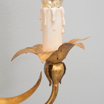 A pineapple-shaped metal wall-lamp, second half of 20th century.