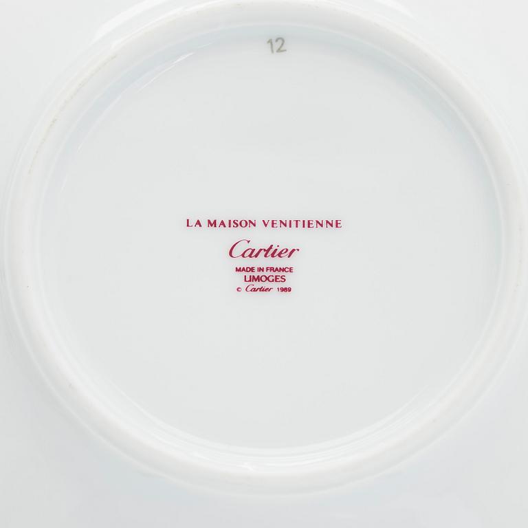 Cartier, An 11-piece tea service set 'La Maison Venitienne' Limoges, France 1989.