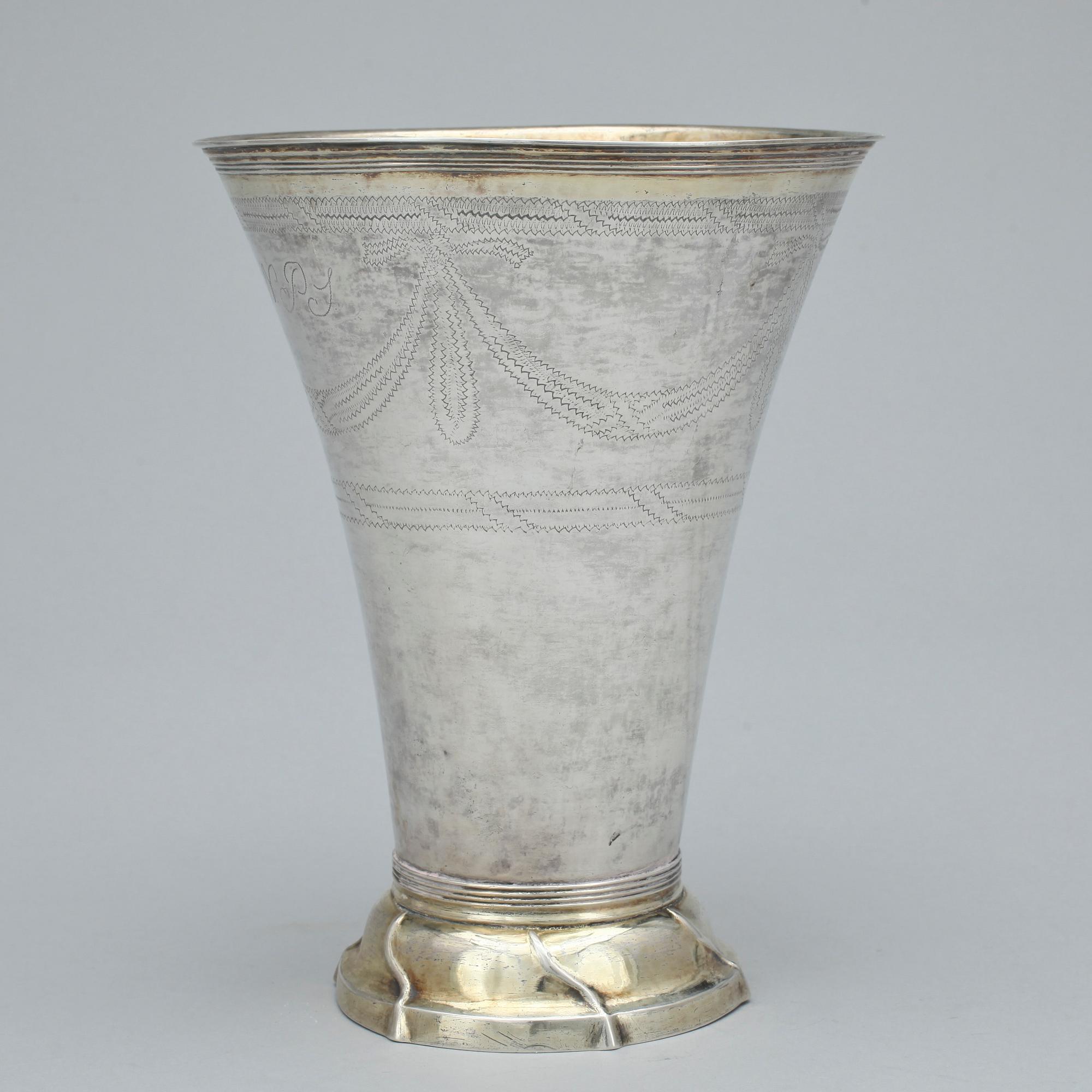 BÄGARE, silver, Olof Hellbom, Stockholm 1806. Vikt ca 380 gram.