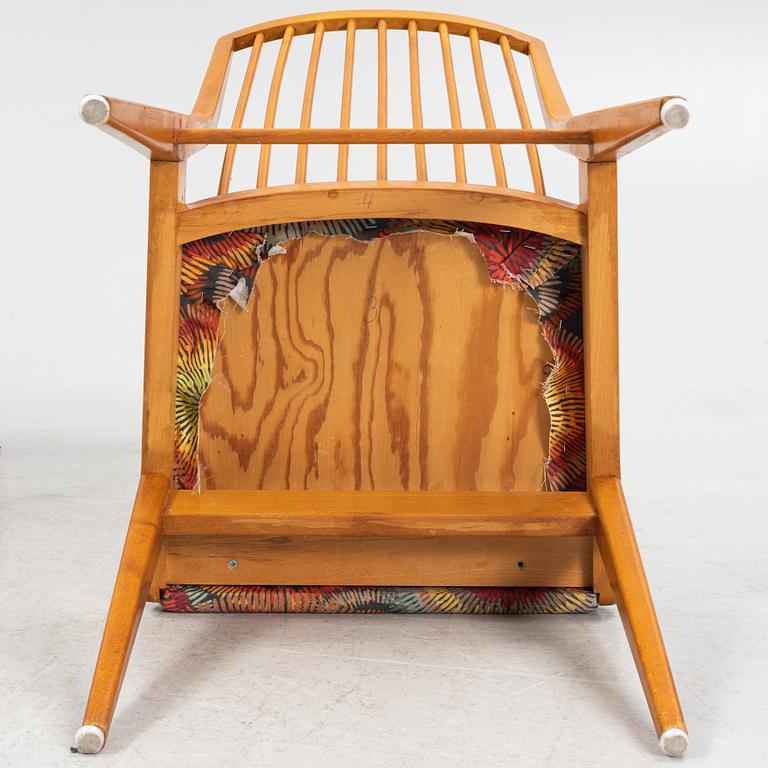Four beech chairs, mid 20th Century.
