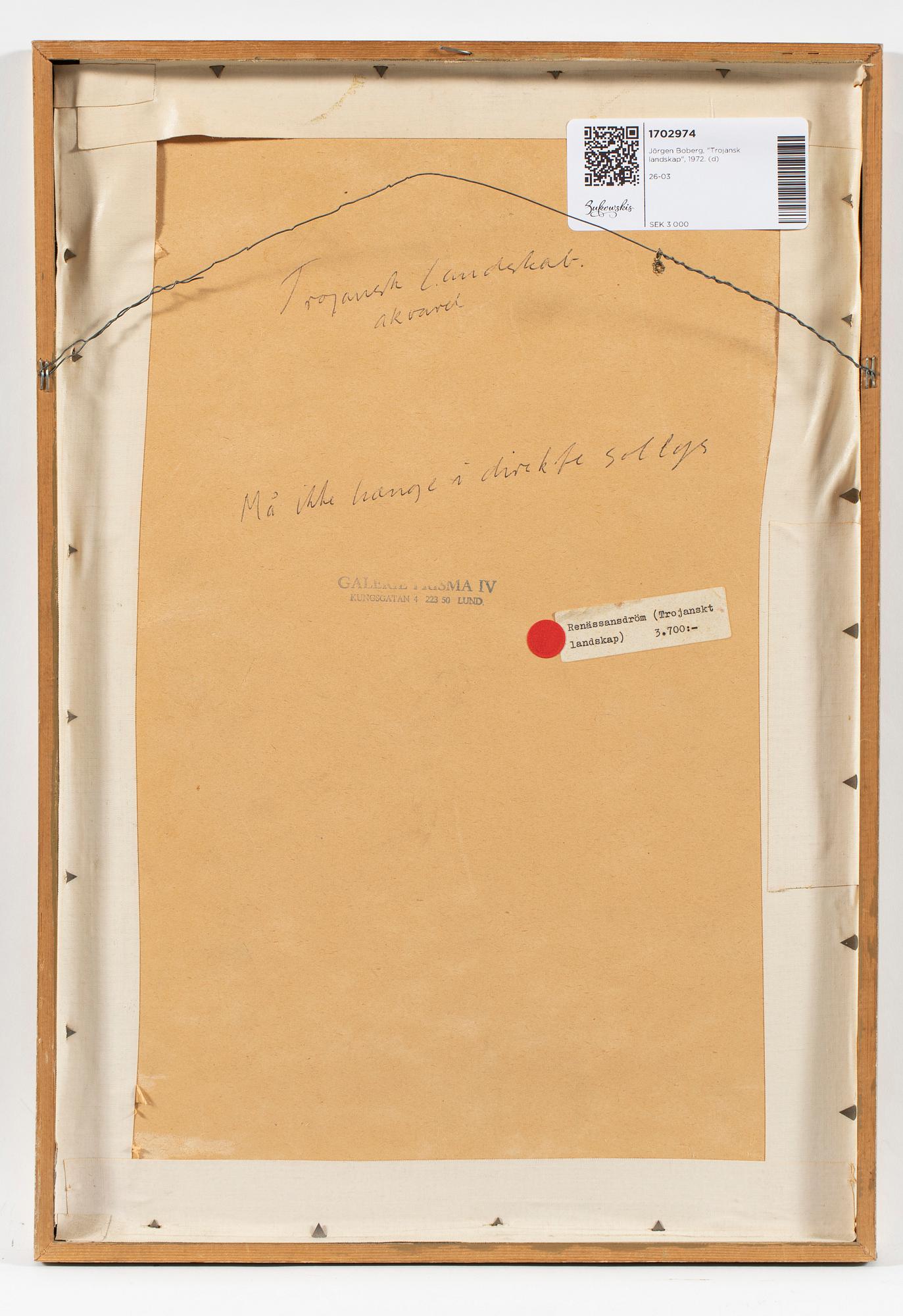 Jörgen Boberg, "Trojan Landscape," 1972.