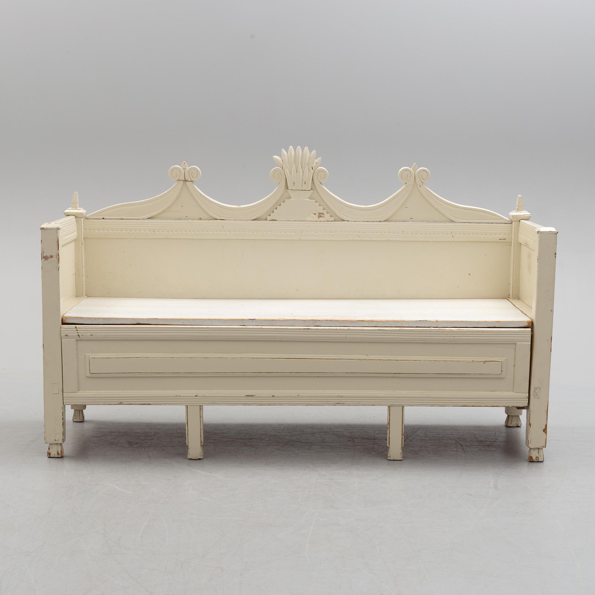 A painted pine sofa, 19th Century.