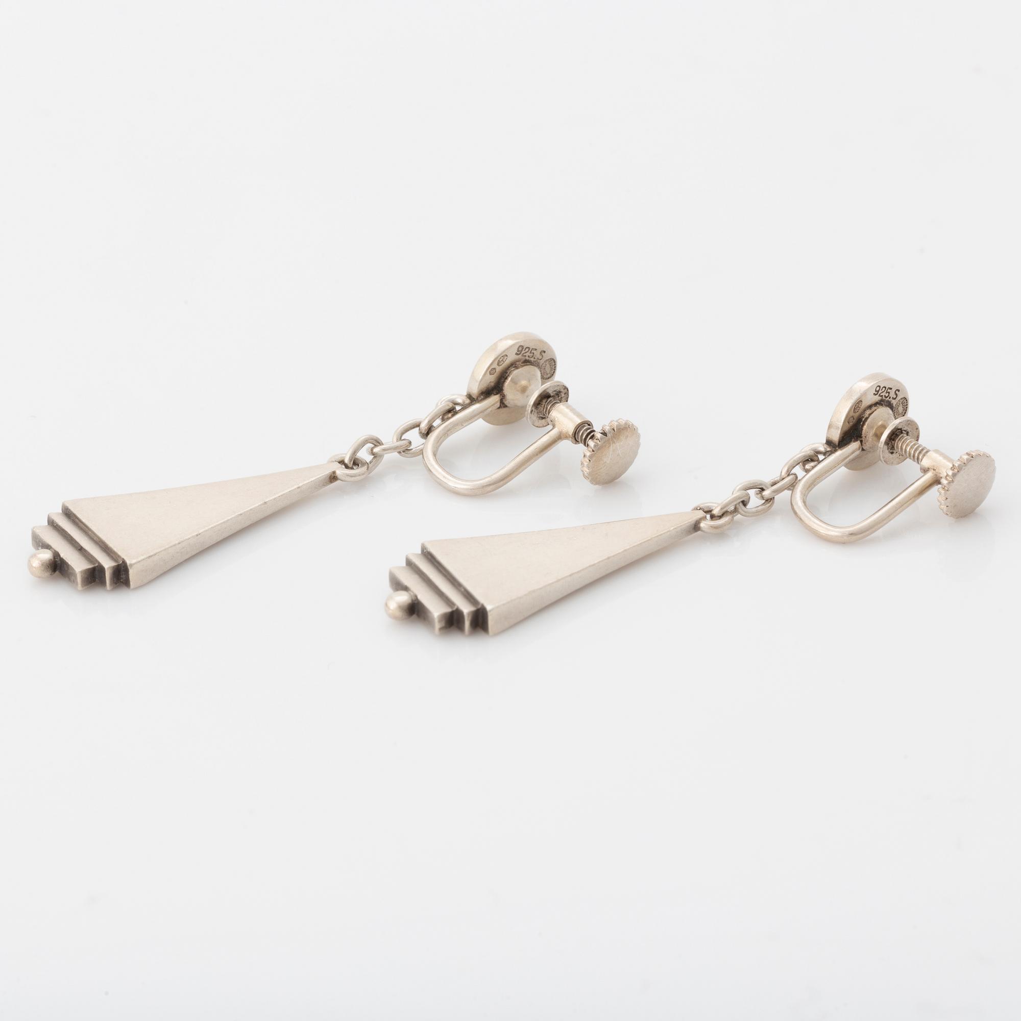 Georg Jensen, Harald Nielsen, earrings, nr 73, silver.