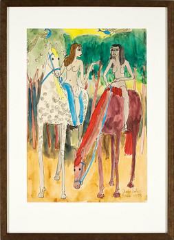 CHARLES PORTIN, akvarell, sign o dat 1958.