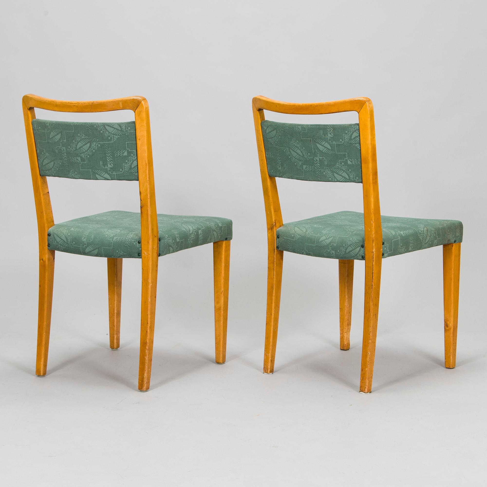 Werner West, matbord och stolar, 6 st, "Motti", Oy Stockmann Ab Kervo Snickerifabrik, 1930-tal.