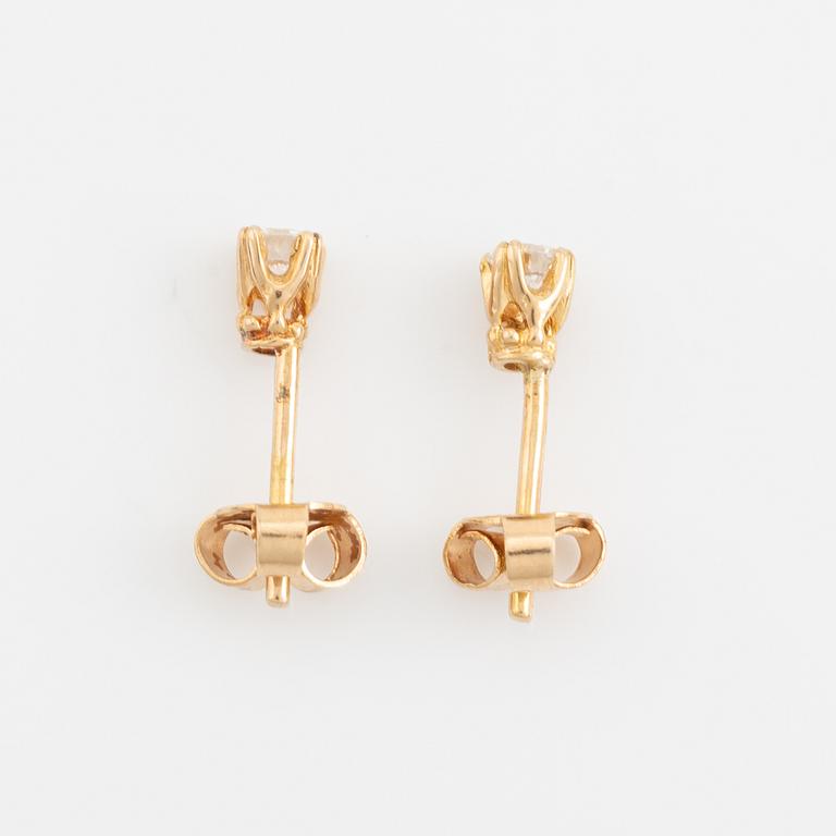 Brilliant cut diamond earrings.