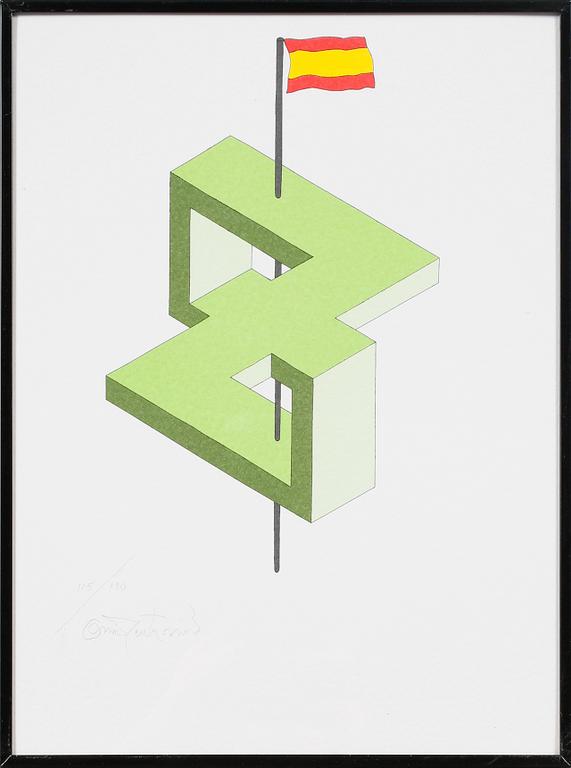 OSCAR REUTERSVÄRD, 15 st, mapp av färglitografier, signerade och numrerade.