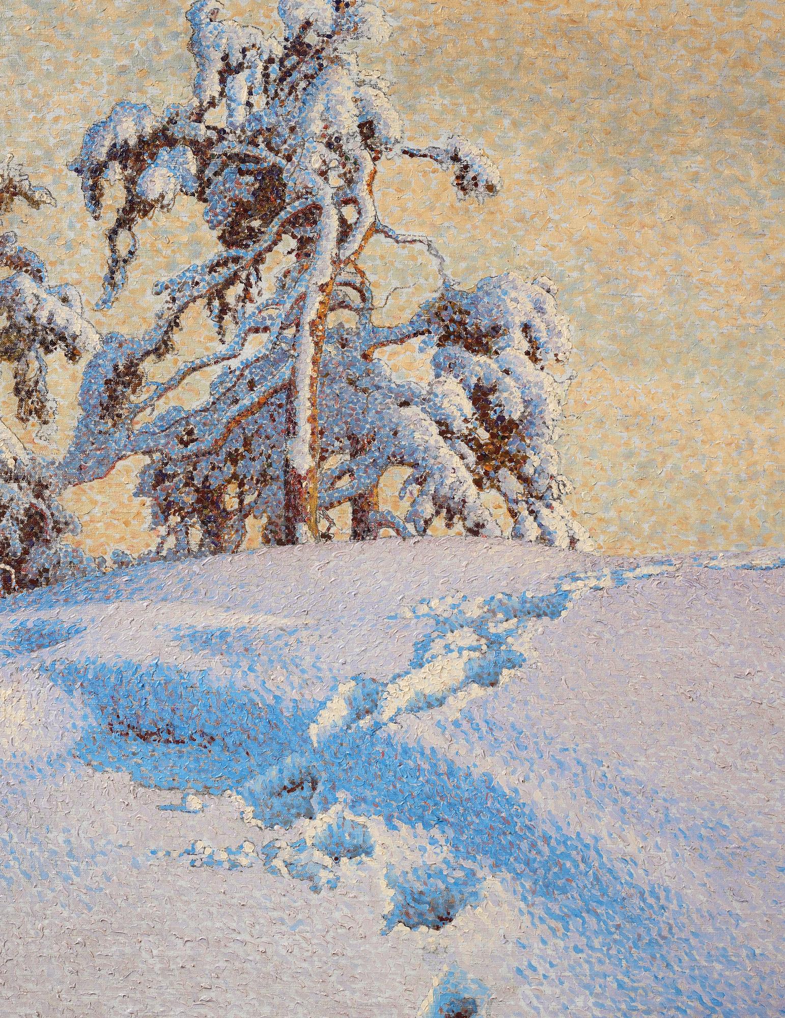 Gustaf Fjaestad, Snowy landscape.