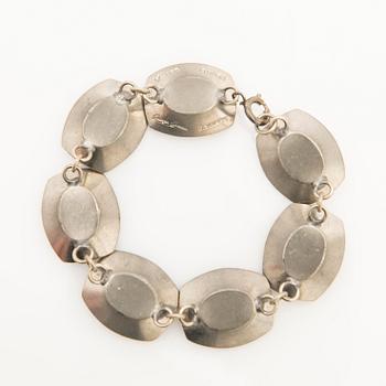 Bracelet, tin with turquoises, Denmark.