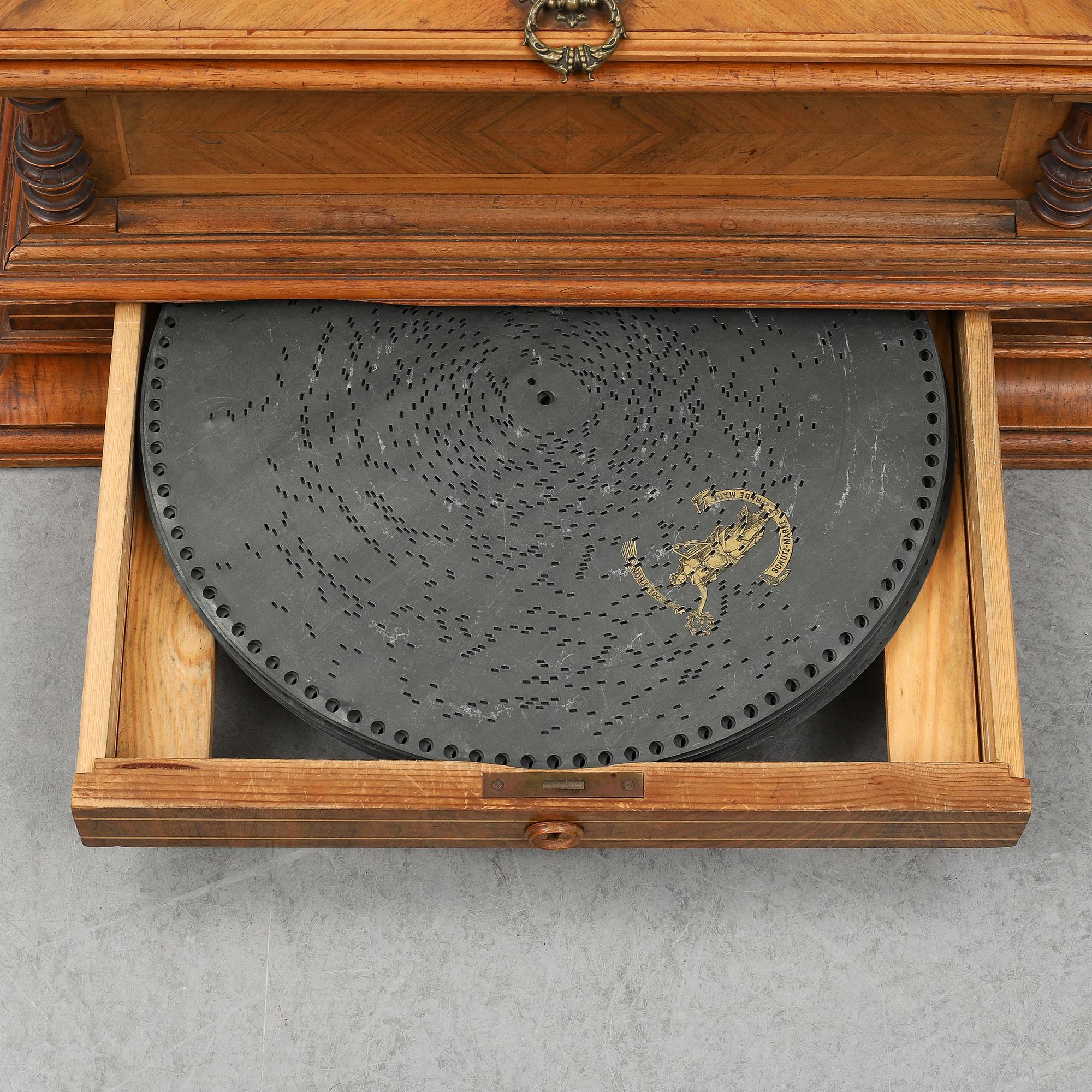 A German Symphonion music box, Jul. Heinr. Zimmermann, Leipzig, late 19th Century.