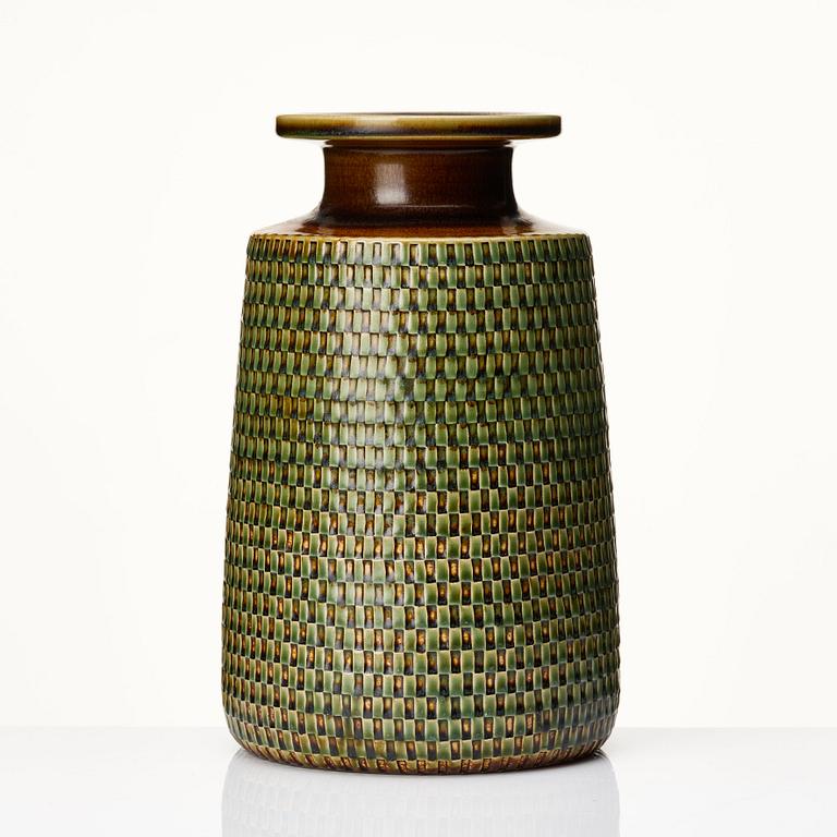 Stig Lindberg, a stoneware vase, Gustavsberg studio, Sweden 1967.