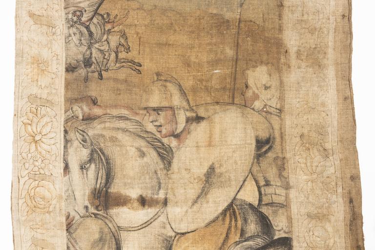 Painting on linen canvas, 18th century, Alexander the Great.