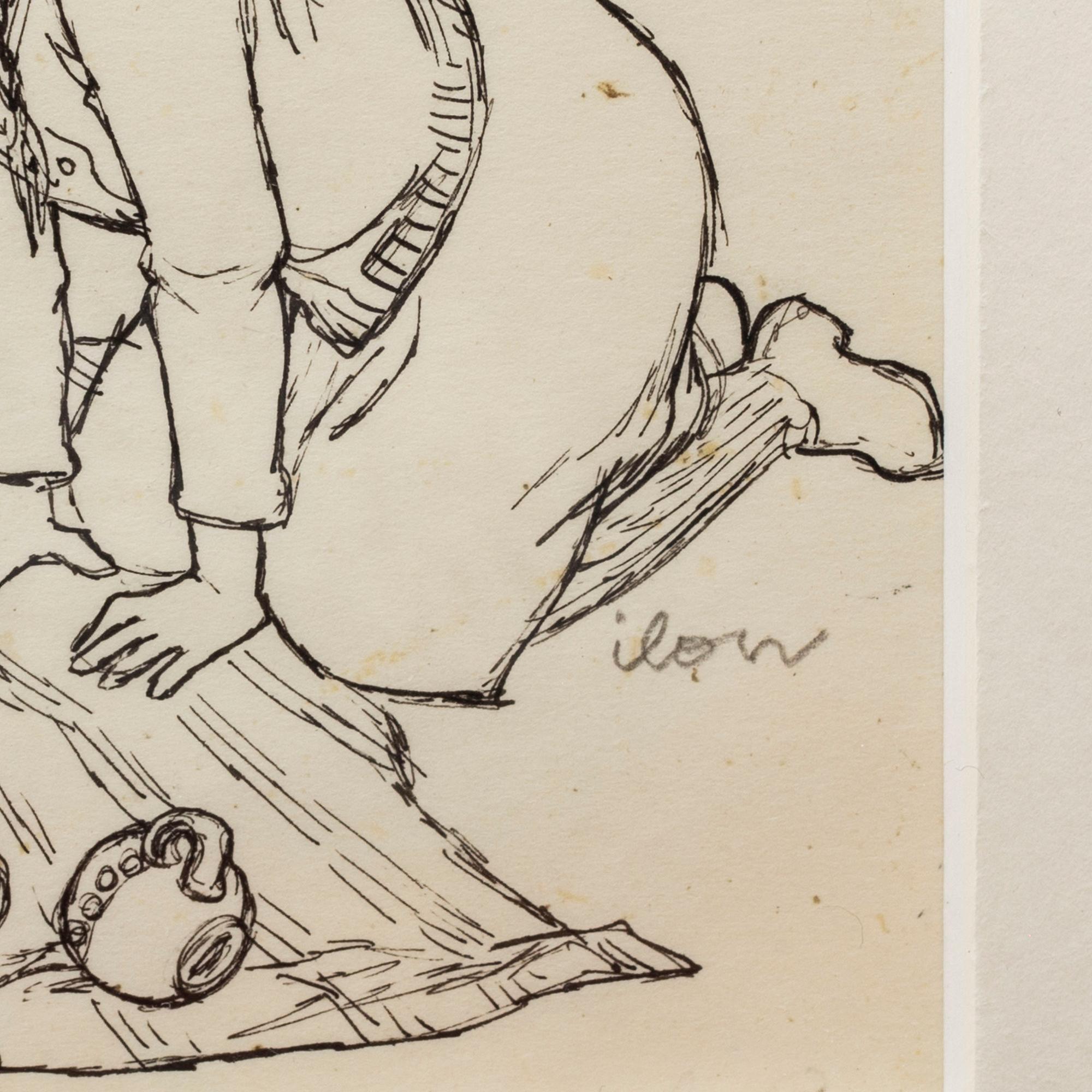 ILON WIKLAND, ink on paper, signed.