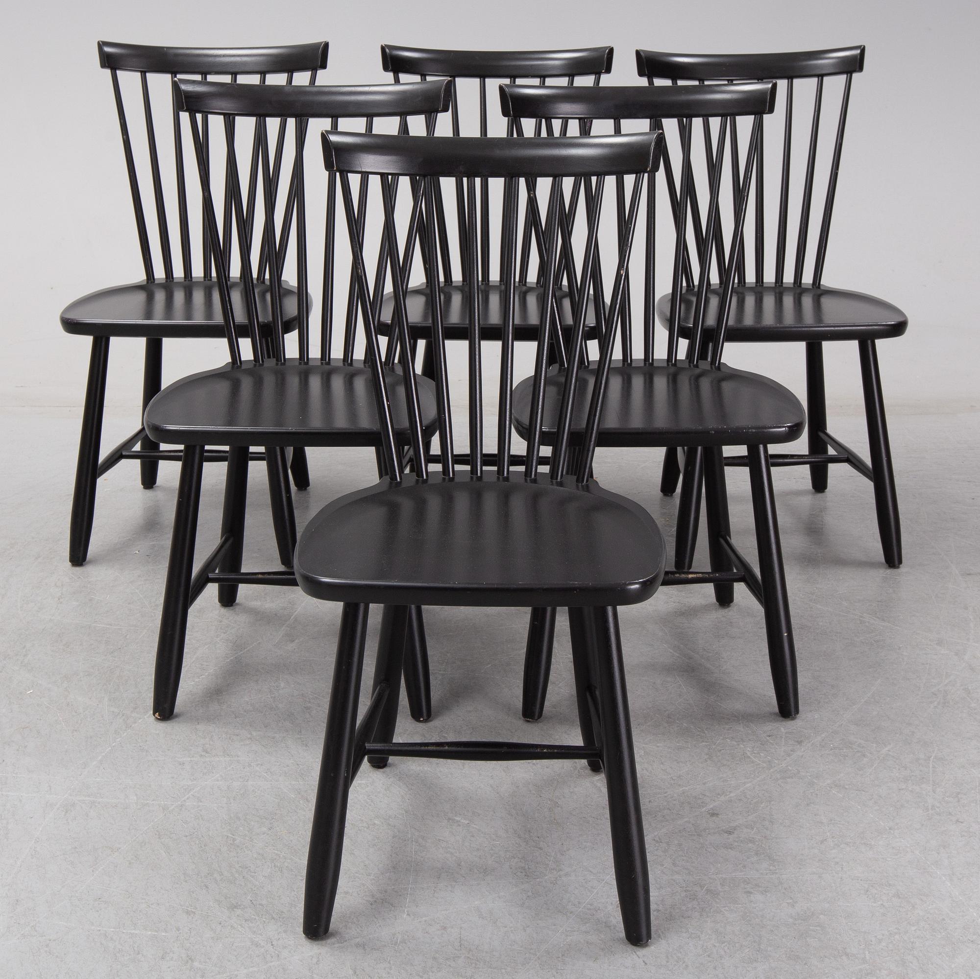 CARL MALMSTEN, six 'Lilla Åland' chairs, Stolab 2014.