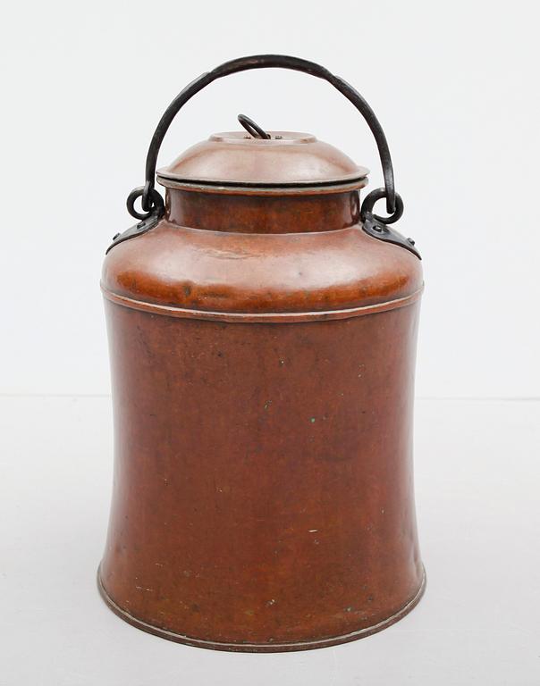 MJÖLKKANNA, koppar, 1800-tal.
