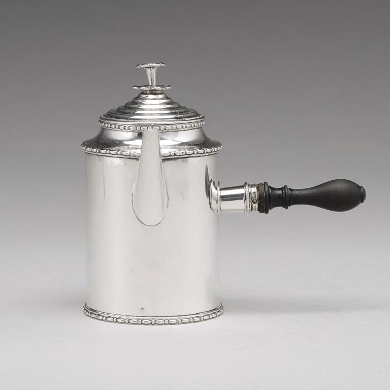 A Swedish Gustavian 18th century silver coffee-pot, mark of Pehr Zethelius, Stockholm 1807.
