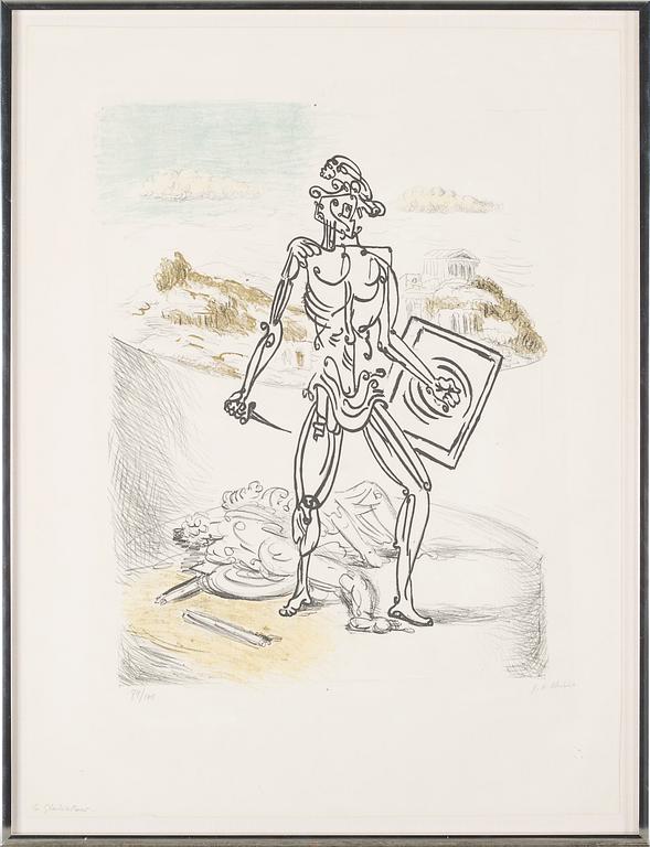 GIORGIO DE CHIRICO, färglitografi, signerad g. de Chirico och numrerad 89/100.