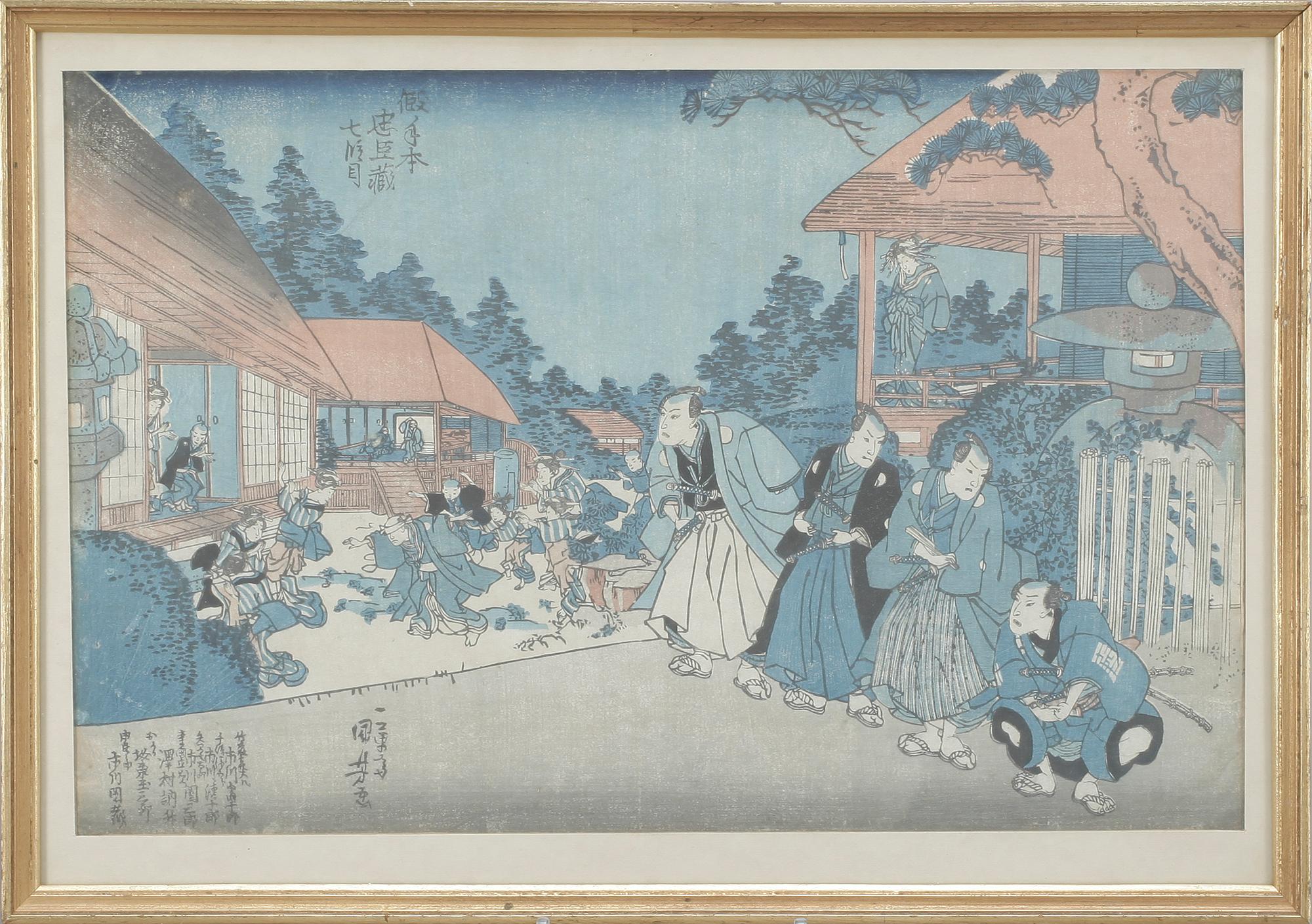 JAPANSKA TRÄSNITT, 3 st, Utagawa Kunisada samt Kuniyoshi.
