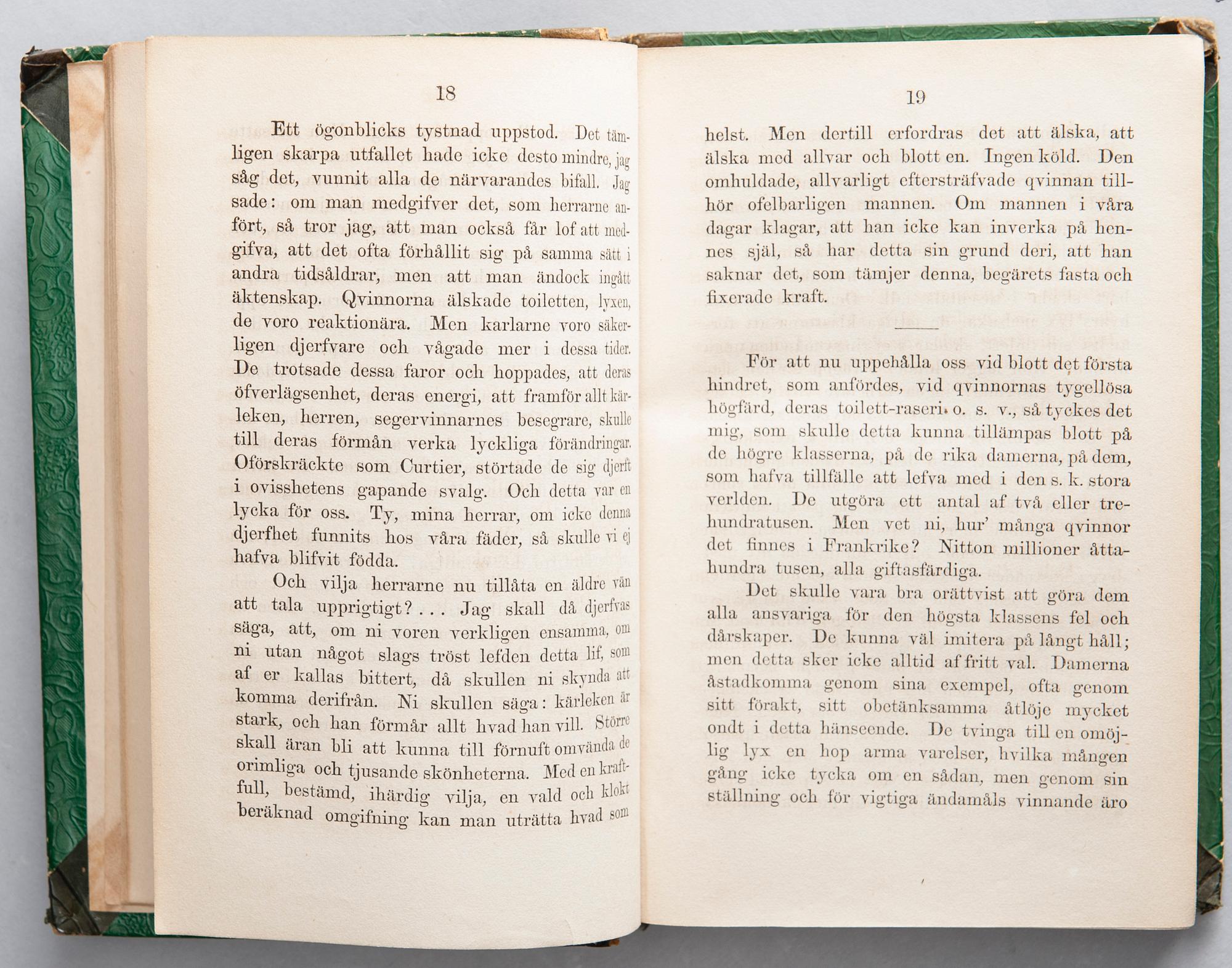 BOK, "Qvinnan" av J. Michelet, Stockholm 1860.