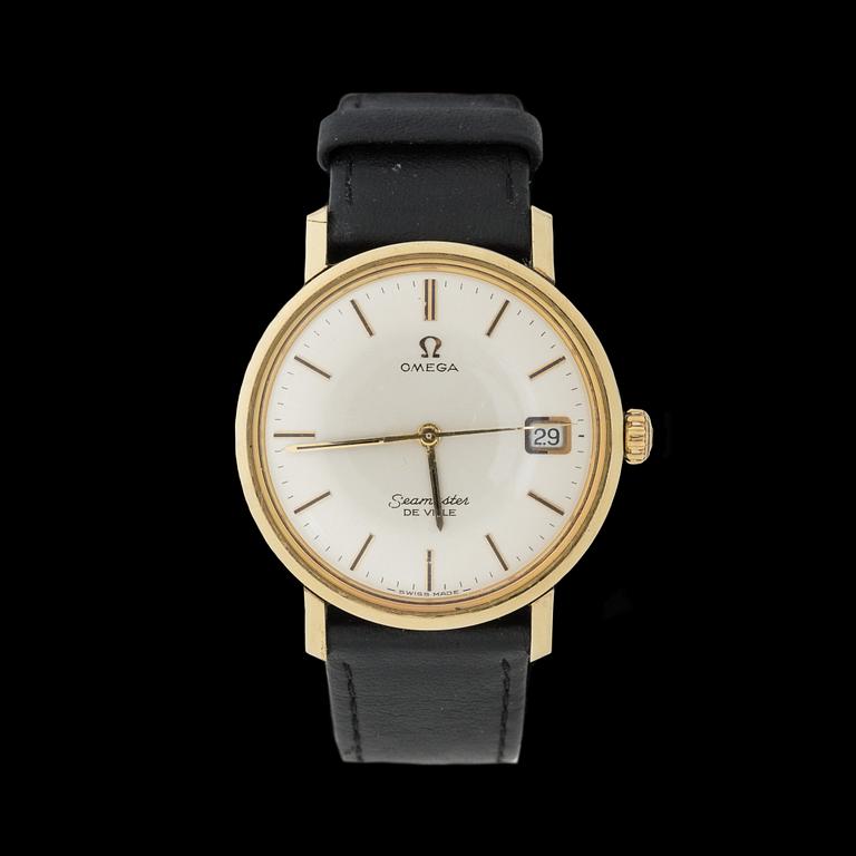 ARMBANDSUR, herr, guld på stål, "seamaster, De ville", Omega, 1900-talets andra hälft.