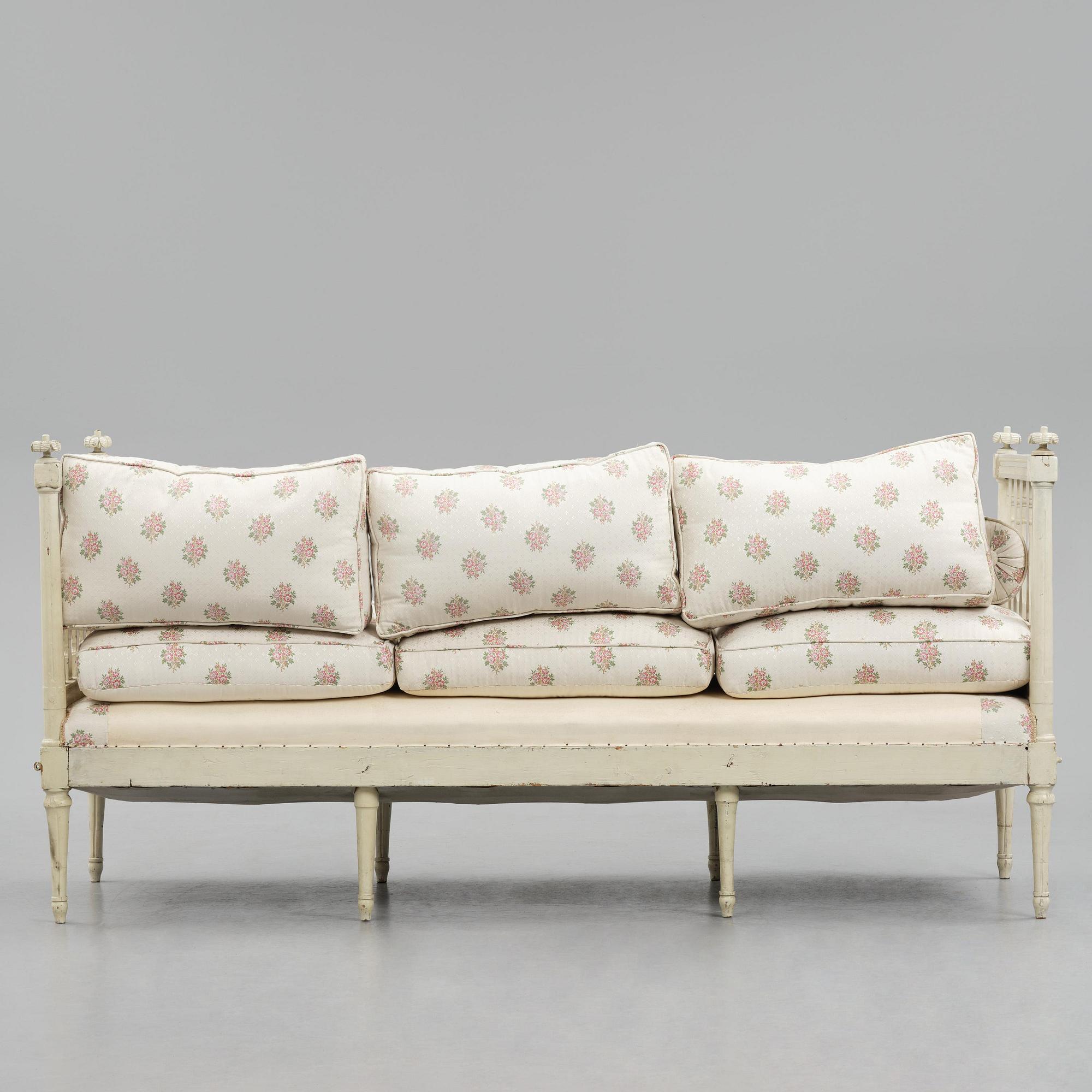 A Swedish Gustavian sofa, late 18th century.