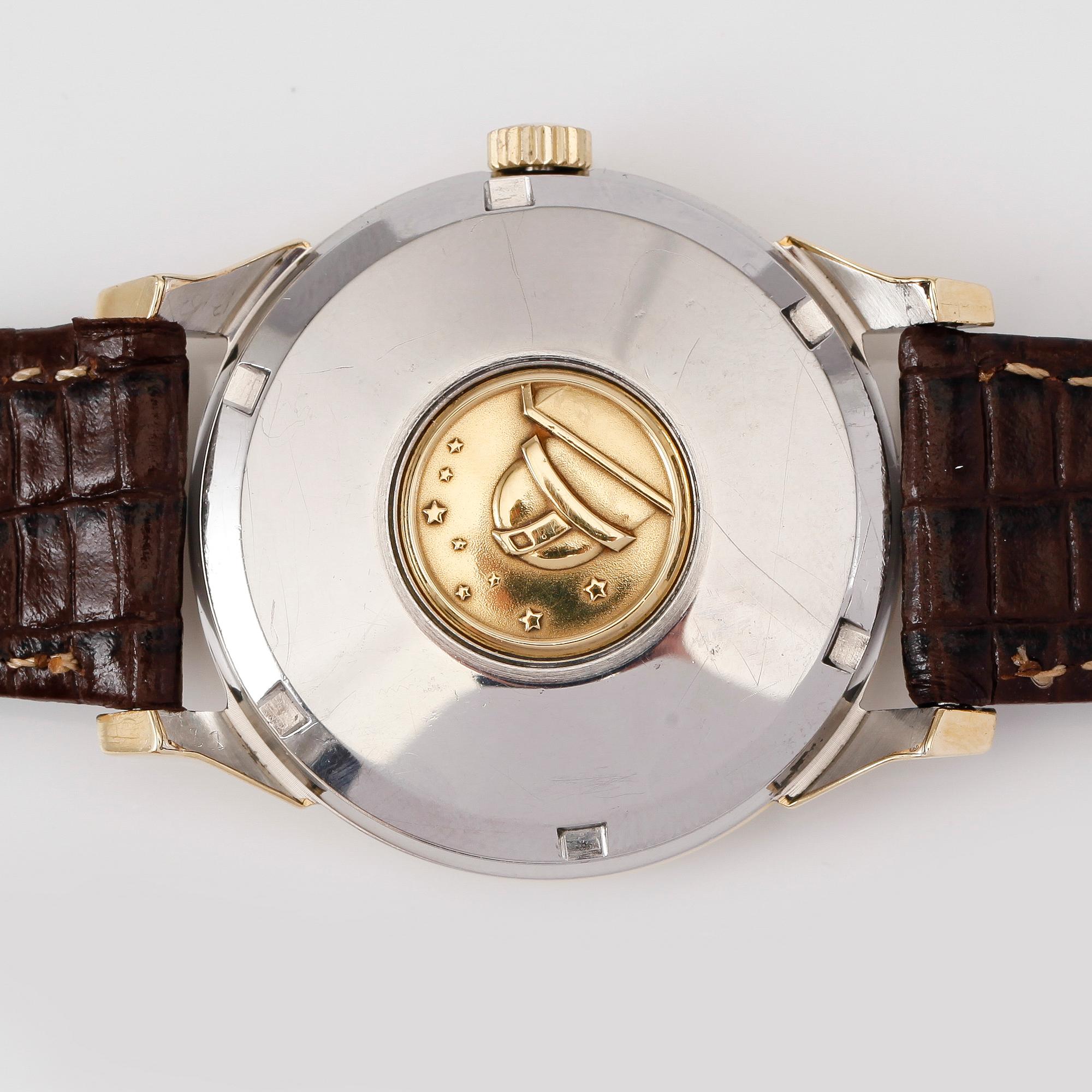 ARMBANDSUR, guld på stål, Omega Automatic Chronometer Officially Certified, Constellation, 1900-talets mitt.