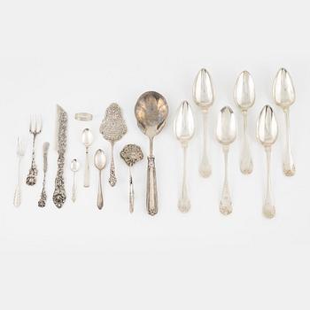 Silver Cutlery,  including mark of GT Folcker, Stockholm 1841, (77 pieces).