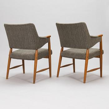 Olof Ottelin, four 1950's 'Othello' armchairs for Oy Stockmann Ab, Keravan puusepäntehdas. Finland.