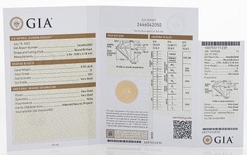 Ring, 18K guld med turmalin och briljantslipade diamanter.