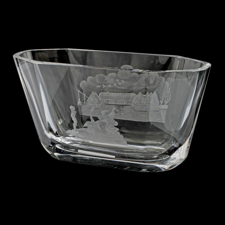 SKÅL, glas, Edward Hald, Orrefors, signerad, 1900-talets andra kvartal.